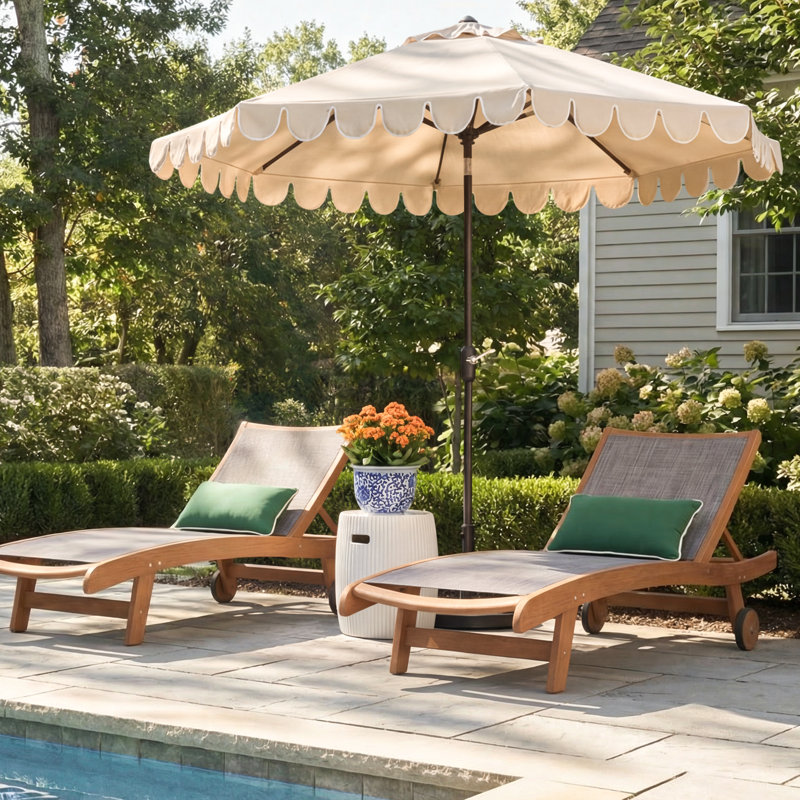 37.5" H Wood Outdoor Chaise Lounges