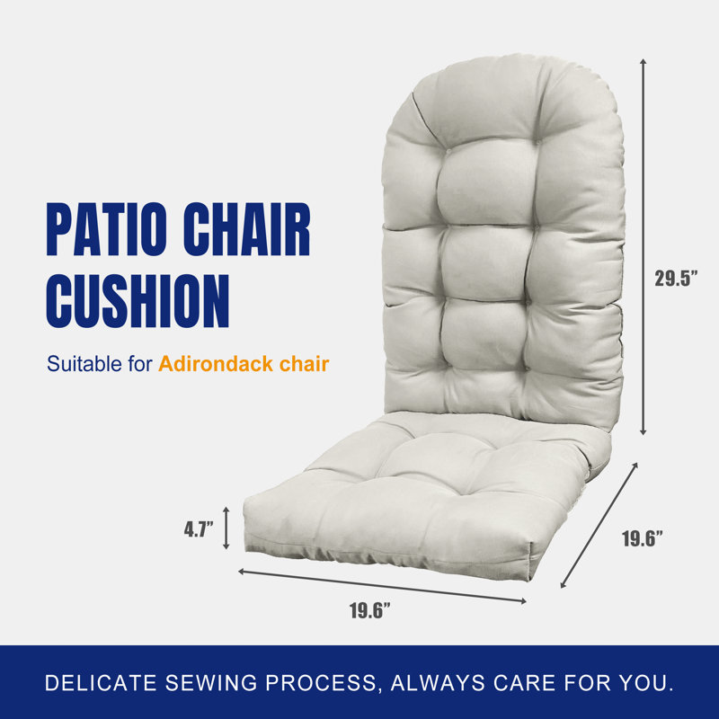 Coussin de chaise 2 pièces Adirondack, Gris clair