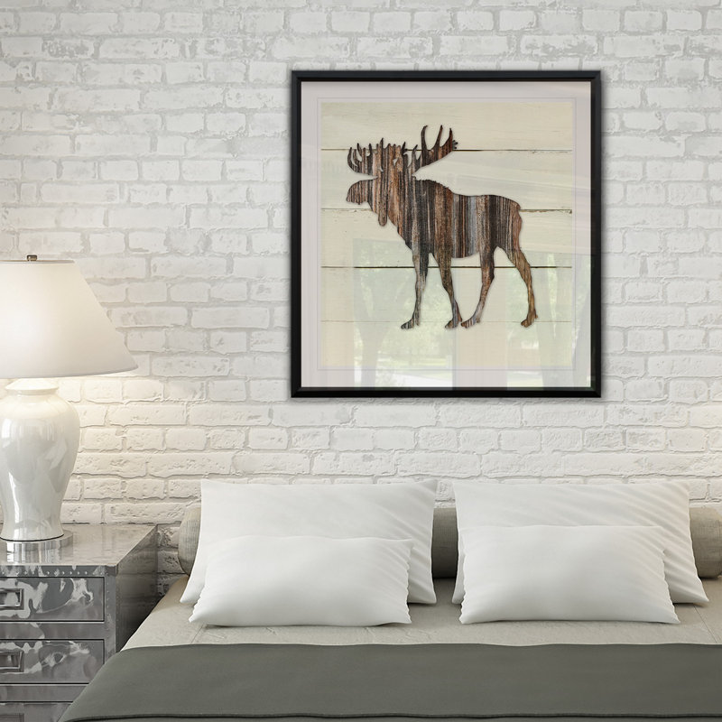 Orignal des bois - Impression, H 26,5 po x l 26,5 po x P 1,5 po, Blanc / aubergine / banane / brun clair / rouge br