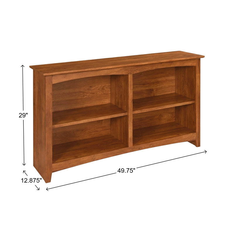Bibliothèque classique Malani, (2 Shelves) 29"H x 49.75"W x 12.875"D, Pacanier doré
