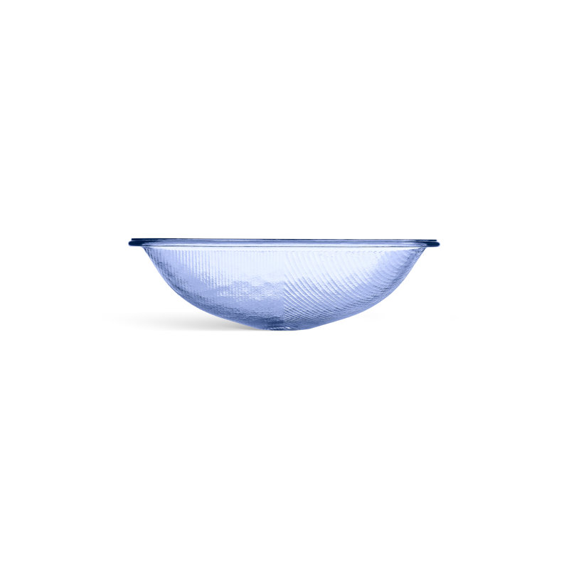 Lavabo de salle de bain encastré en verre Yepsen, Bleu translucide