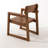 HDPE Outdoor Dining Armchairs, All-Weather Patio Chairs With Backrest & Armrests For Backyard, Deck, Porch, Garden (Brown)