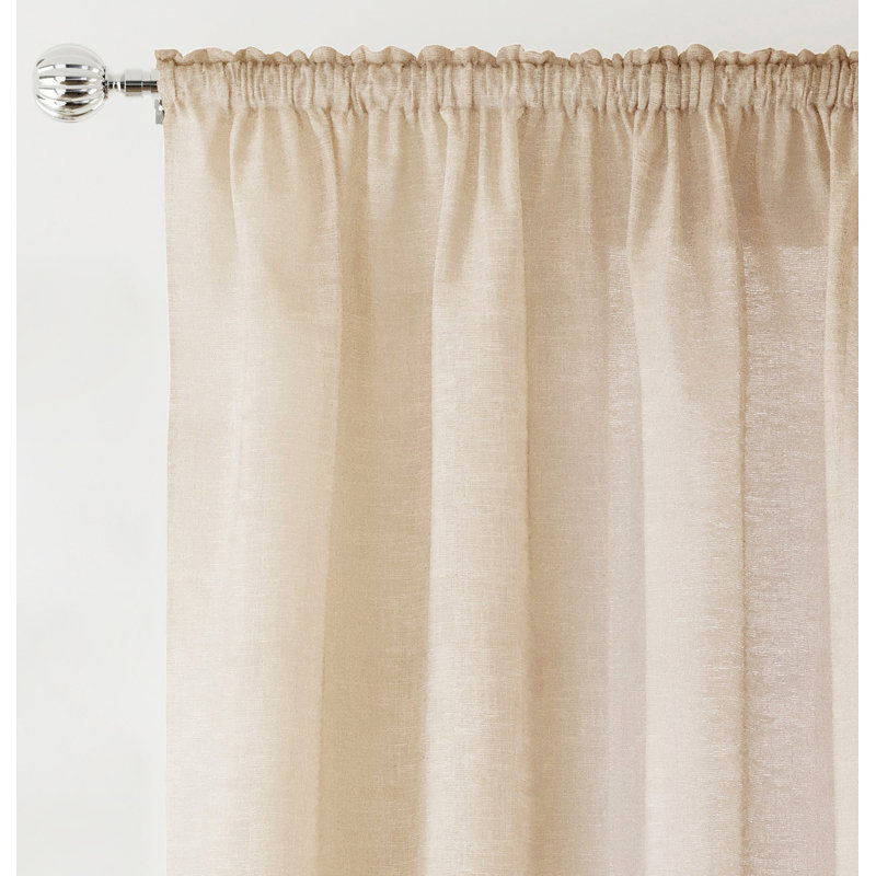 Sundas Sheer Curtain Panel Pair, 140cm Width x 229cm Drop, Beige