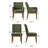 6-Piece Tweed Upholstered Solid Wood Dining Chair Set-1429808484