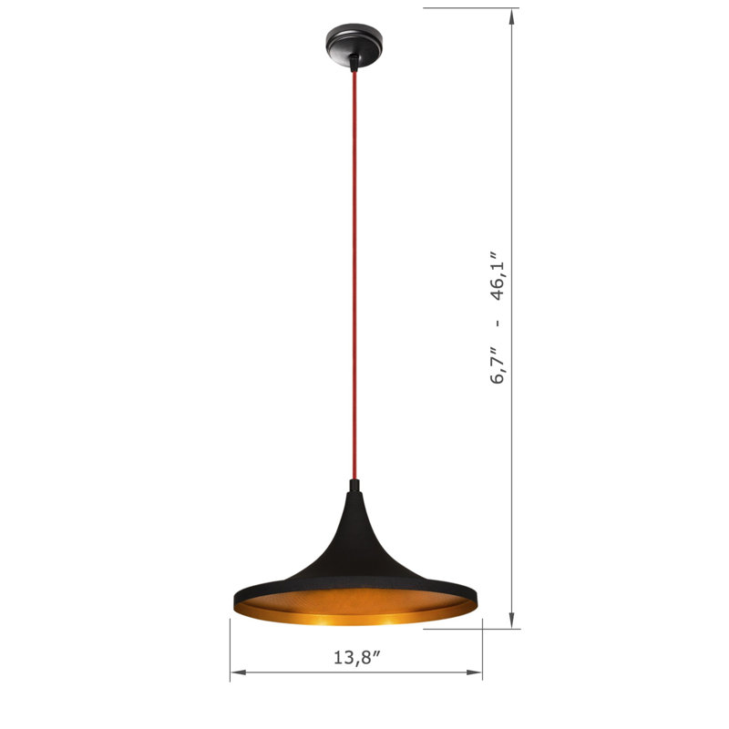 Adjustable Height Metal Body Single Pendant