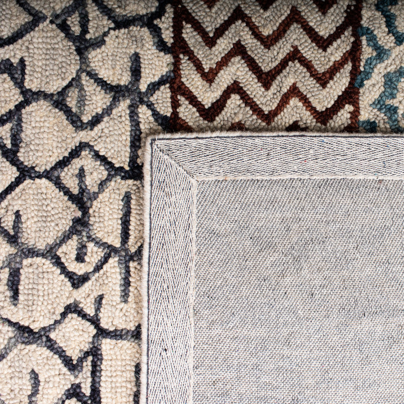 Tapis de style sud-ouest en laine / coton touffeté à la main Capri, Rond 7 pi