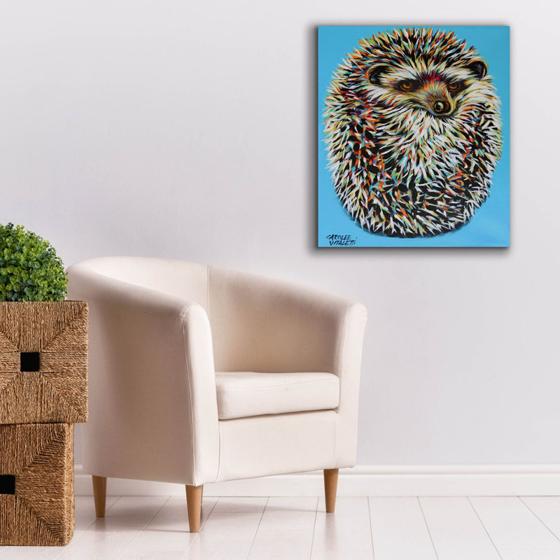 «Blue Hedgehog» par Carolee Vitaletti, art mural sur toile, H 30 po x l 26 po x P 1,5 po