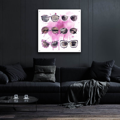  'Pink Sunglasses' by Svetlana Aleynikova Acrylic Glass Wall Art, 36" x 36"