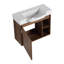 Meuble-lavabo mural avec lavabo en céramique blanche et porte à fermeture en douceur