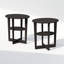Table de bout ovale Ebern Designs JAYA, table d'appoint, noyer noir, ensemble de 2