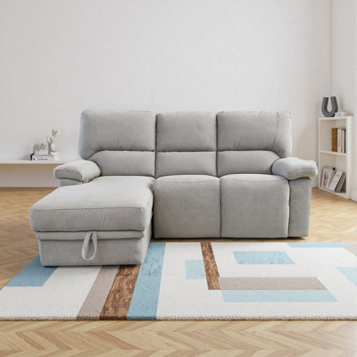 Right-facing Chaise Corner Sofa with Storage and Recliner Seat