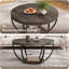 Table basse ronde, table basse circulaire en bois à 2 niveaux de 31,7 po avec tablettes de rangement, table d'appoint moderne pour le salon-876429737