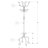 Elegant Free Standing Coat Rack With 8 Hooks, Classic Black Metal Finish For Entryway And Bedroom