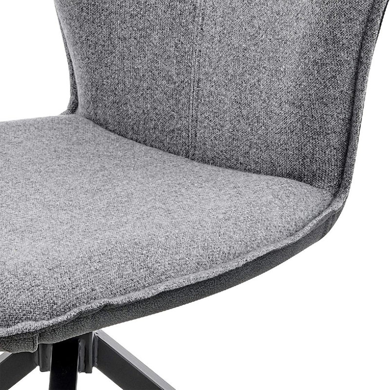 Chaise d'appoint de salle à manger Emiliana en tissu gris et finition noire - ensemble de 2