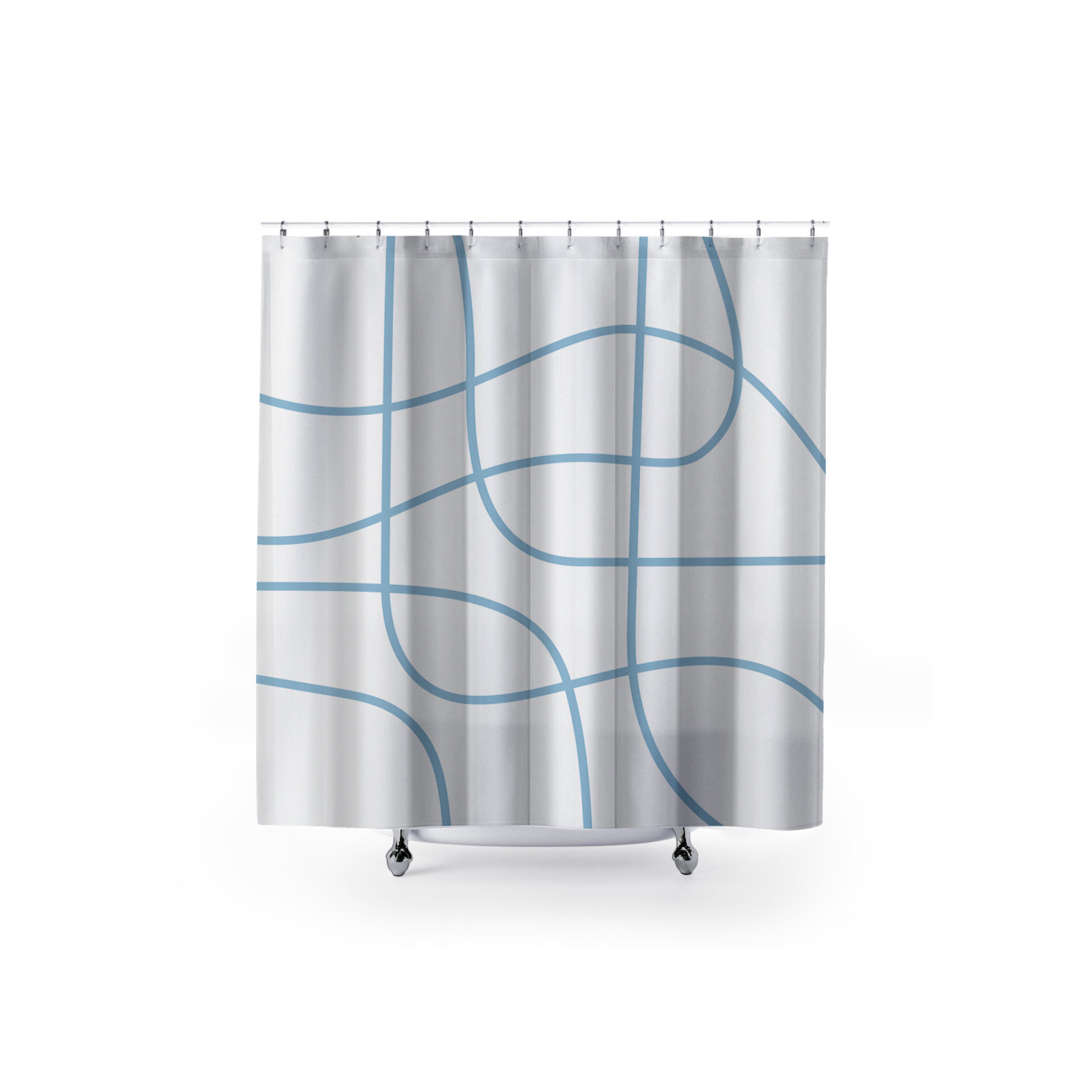 Coco Polyester Shower Curtain, Blue