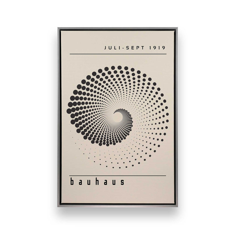 Impression sur toile Bauhaus Revolution optique, Cadre flottant en chrome poli, H 18,75 po x l 12,75 po x P 1,75 po