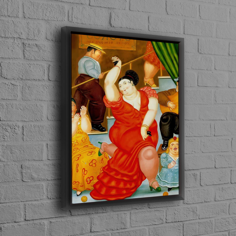 Fernando Botero, Noir, noir, noir, noir, Reproduction encadrée sans passe-partout, H 94 po x l 41 po