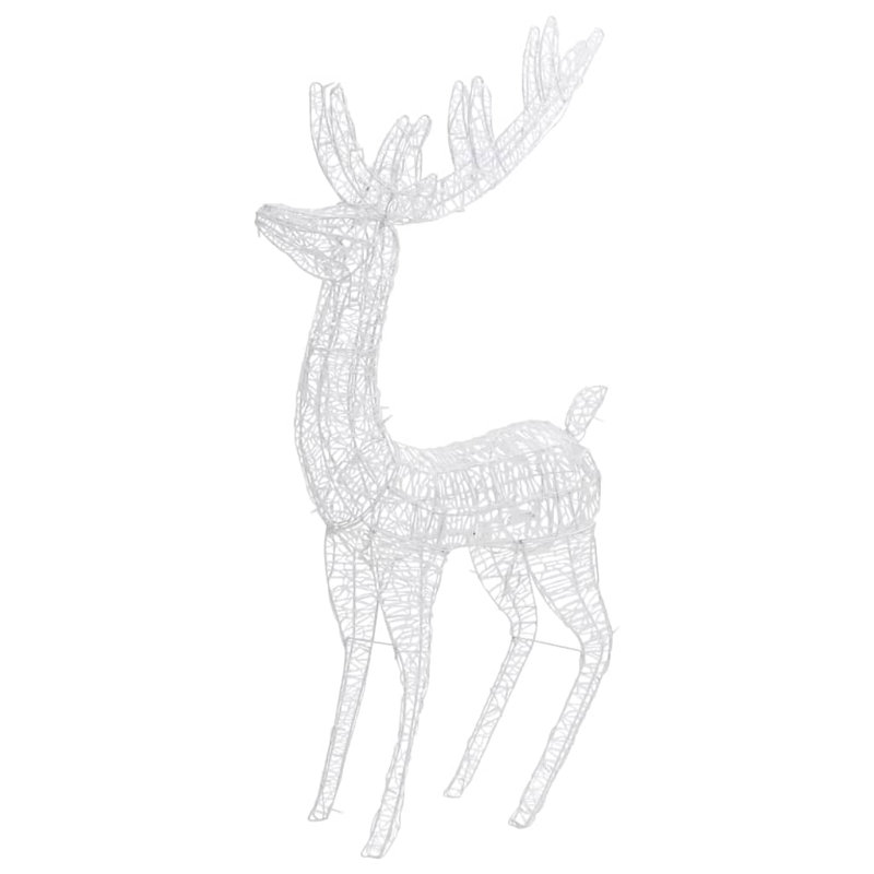 Décoration de Noël renne avec lumières de Noël pré-éclairées en acrylique, Blanc froid