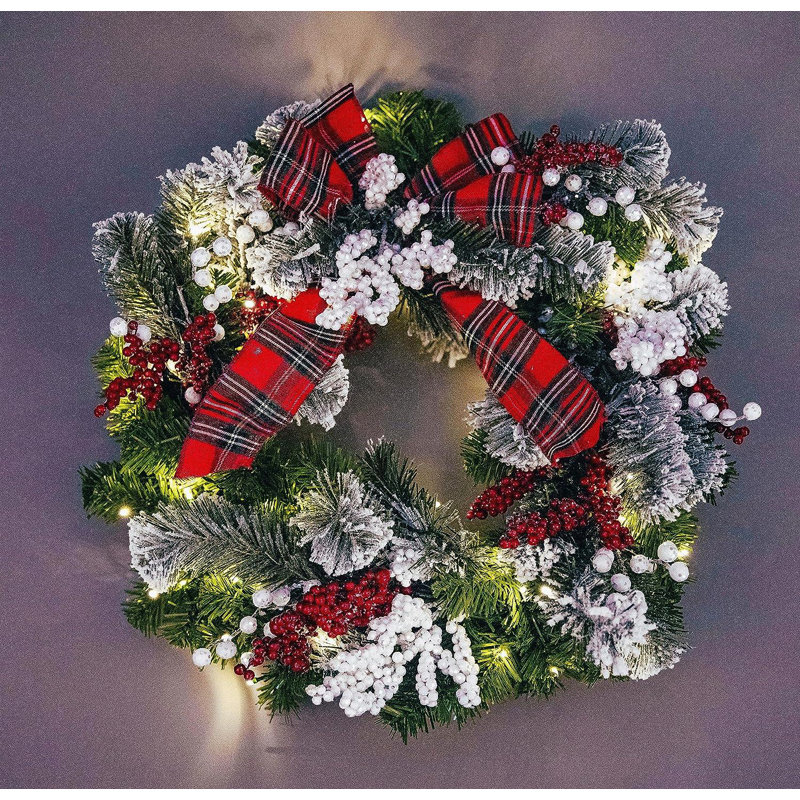 Faux PVC 23.62cm Christmas Wreath