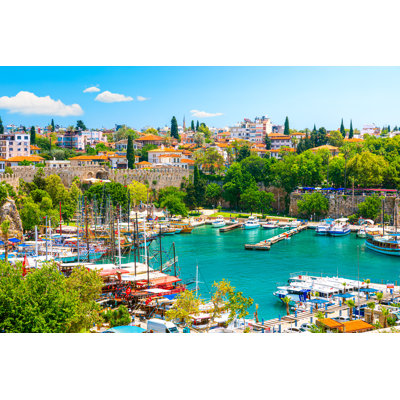 Harbor In Antalya Old Town by Aleh Varanishcha - Wrapped Canvas Print