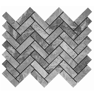 1" x 3" Marble Herringbone Mosaic Wall & Floor Tile