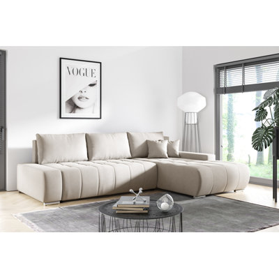 Asaan 3 Seater Velvet Sofa & Chaise