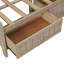 Lit de jour simple en bois avec de nombreuses tablettes de rangement et trois tiroirs pratiques sous le lit, finition lait antique blanc-1777165729