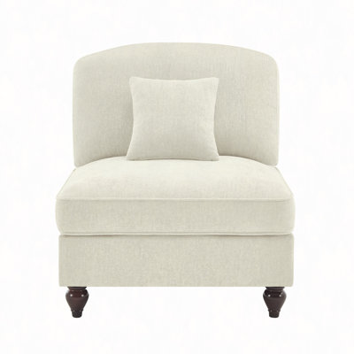 Armless Sofa Chenille With 1 Pillow