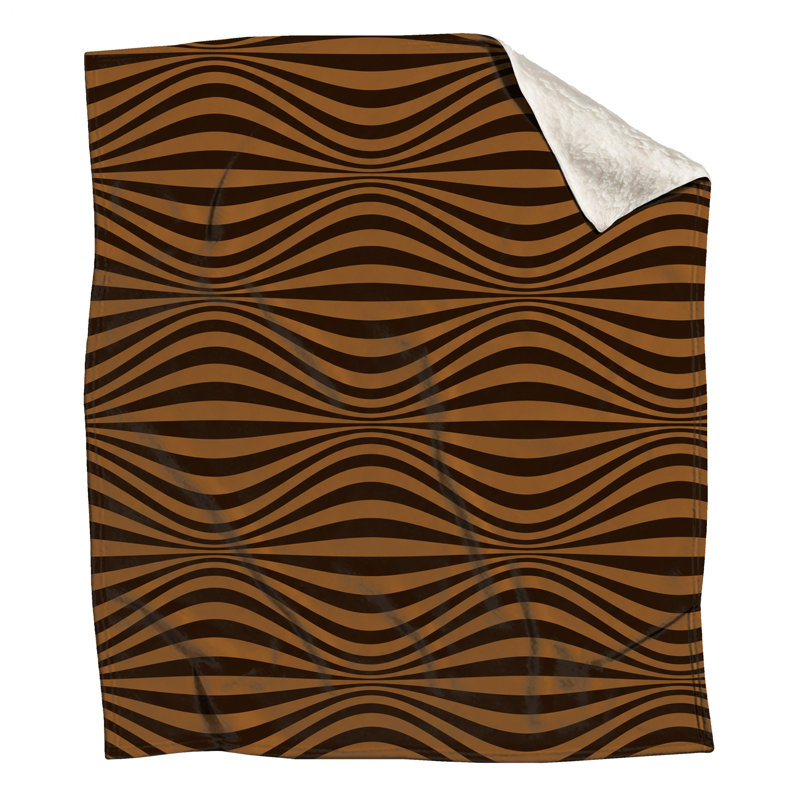 Brown Wavy Lines Blankets, 50in W x 60in H