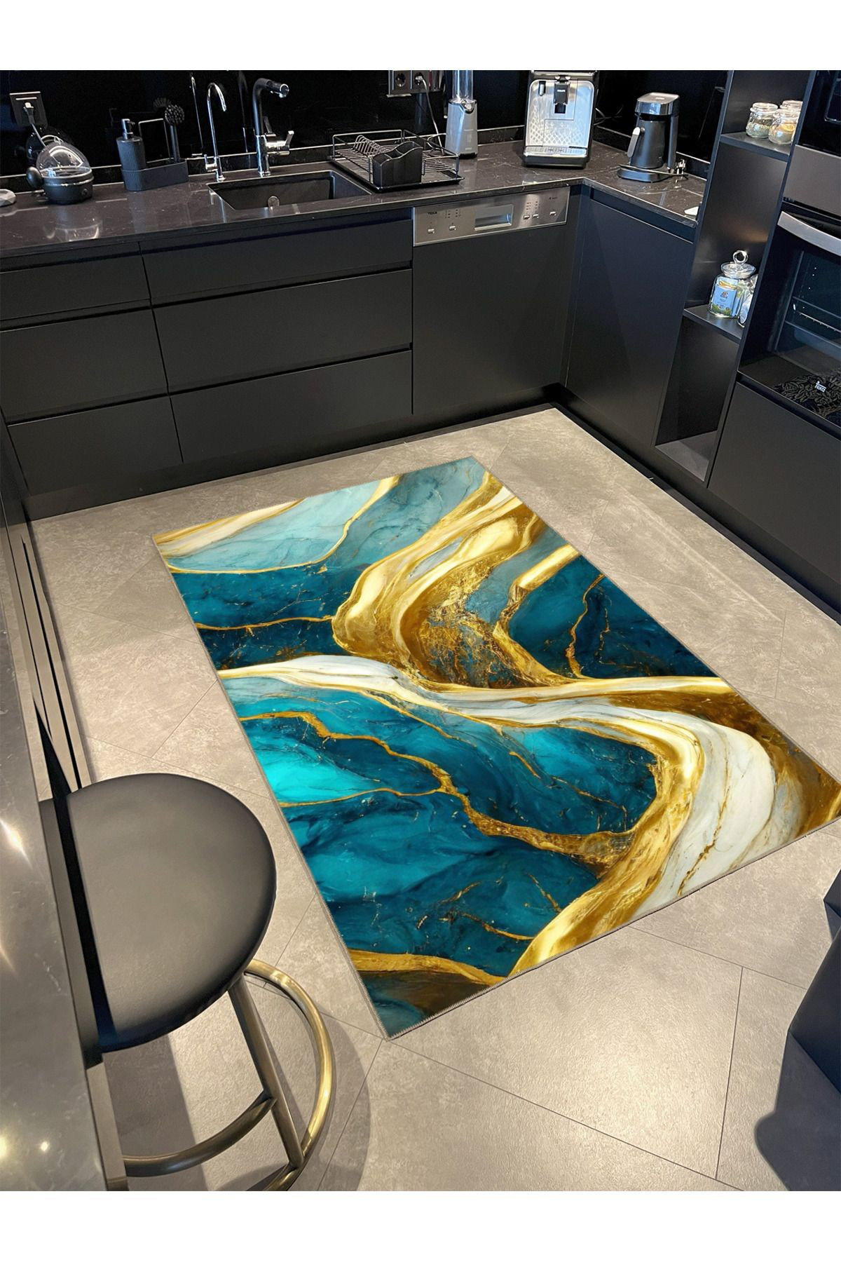 Water Print Rug Hokku Designs Water Wave Themed Striped Decorative Washable Rug | Wayfair