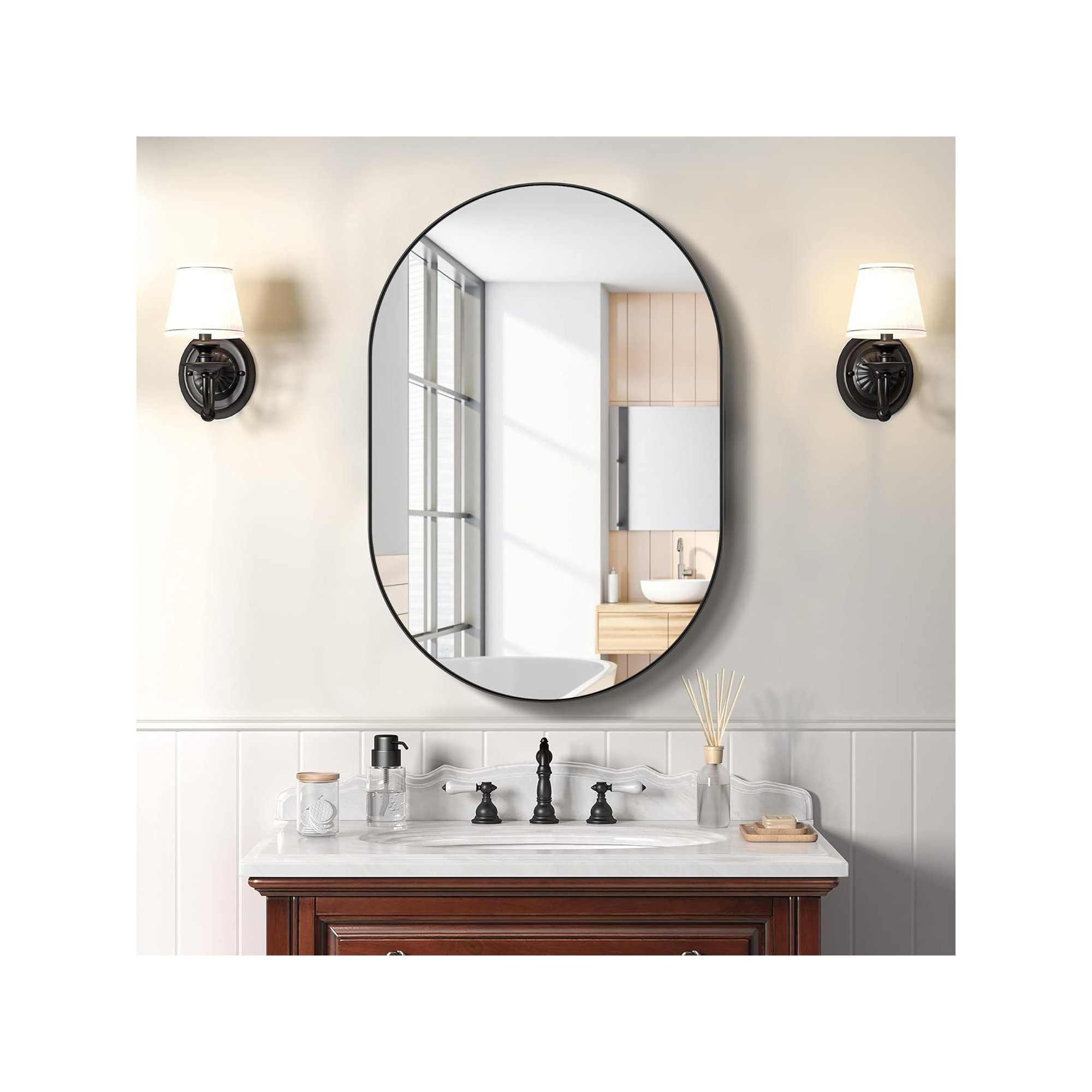 Laelani 21'' W 34'' H Recessed Framed Medicine Cabinet With Shelves, Black