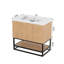 Meuble-lavabo mural 36 po avec lavabo en résine intégré et tablette ouverte