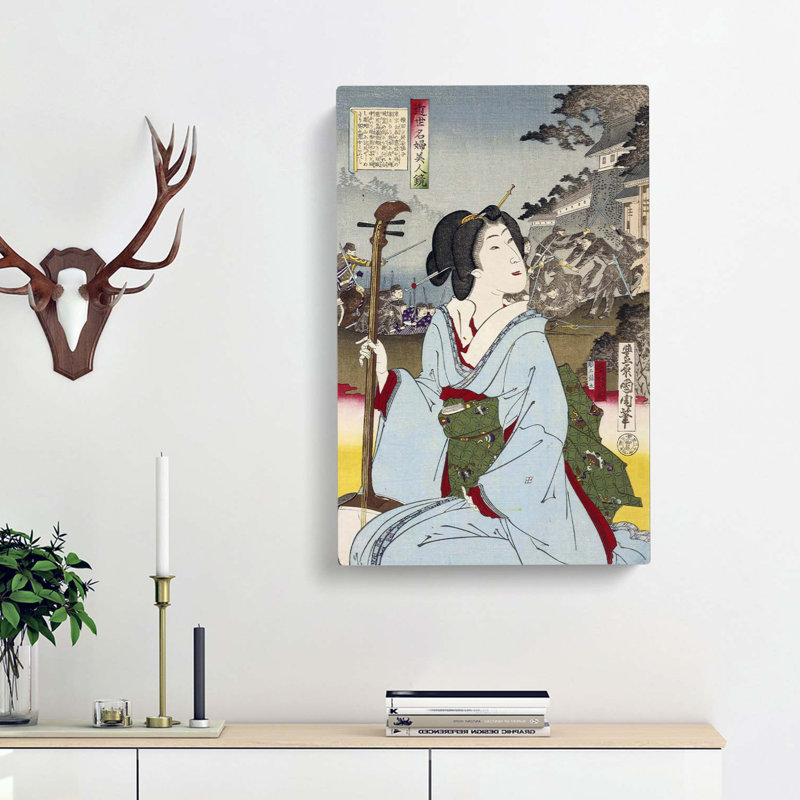 Geisha by Toyohara Kunichika - Wrapped Canvas, 60cm H x 40cm W x 3cm D