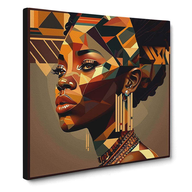 African Woman Constructivism No.2 - No Frame Print, 35cm H x 35cm W x 3cm D