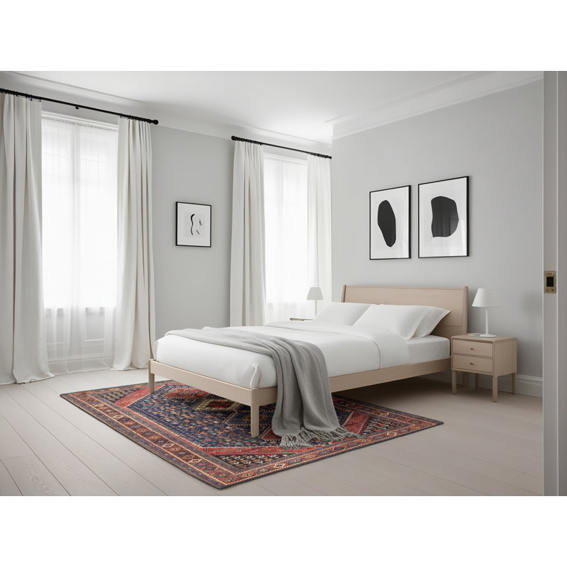 Tapis oriental brun / bleu, Rectangle 5 pi x 7 pi