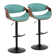 Swivel Upholstered Adjustable Height Counter Stool with Metal Frame