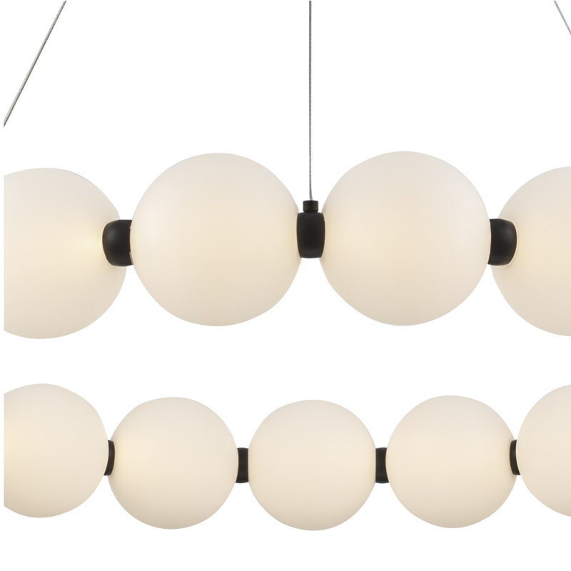 Minza 21-Light Chandelier, H 103 po x l 25,75 po x P 25,75 po, Noir, noir, noir, noir