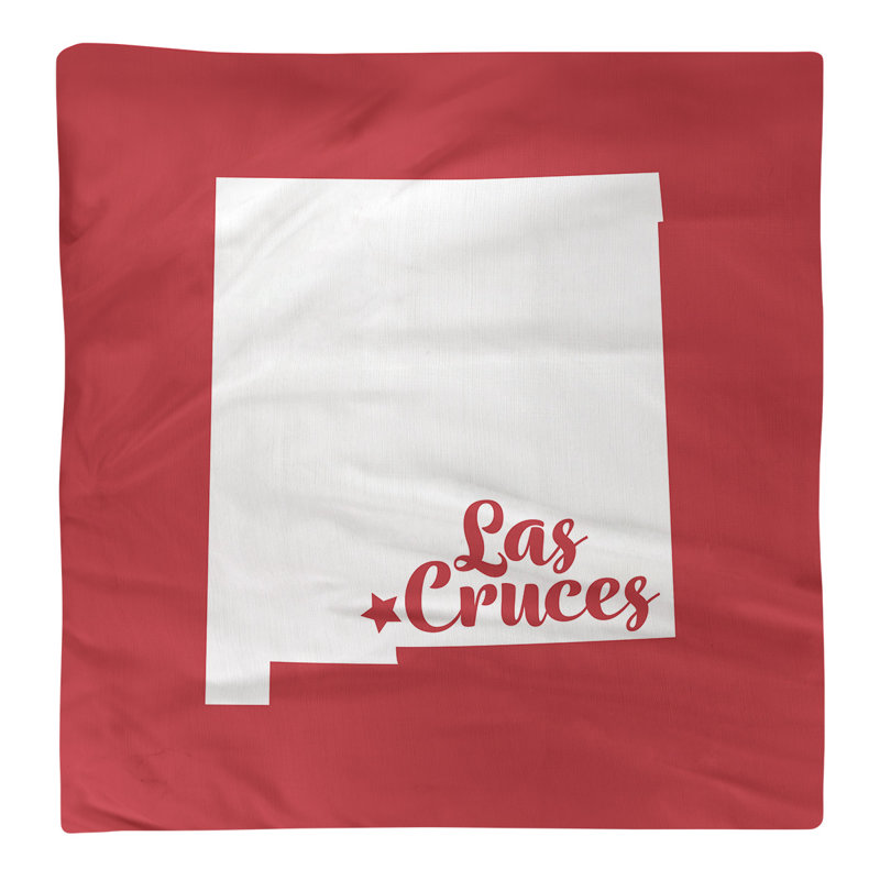 Cotton, Polyester Cities & Maps Square Napkin, Red, 22" W x 22" D, Cotton