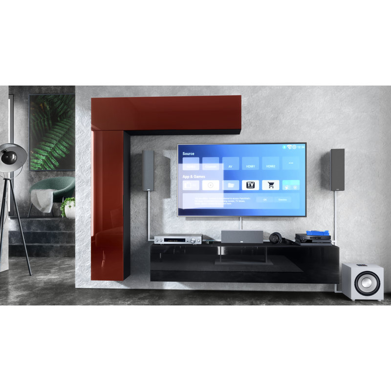 Mcalister TV Stand, Bordeaux/Black
