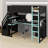 All-In-One Wooden Gaming Loft Bed With Built-In Desk, Storage Stairs & Shelves-1572729452