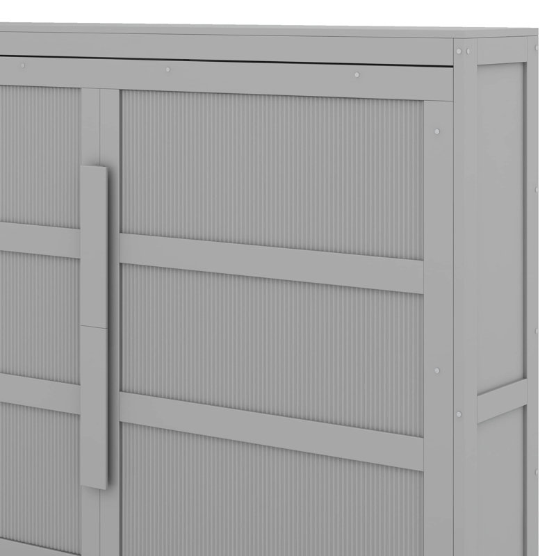 Grand lit escamotable au design moderne avec DEL, Gris