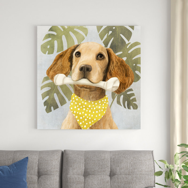 «Pet Life III» par Victoria Borges - peinture sur toile tendue, H 36 po x l 36 po