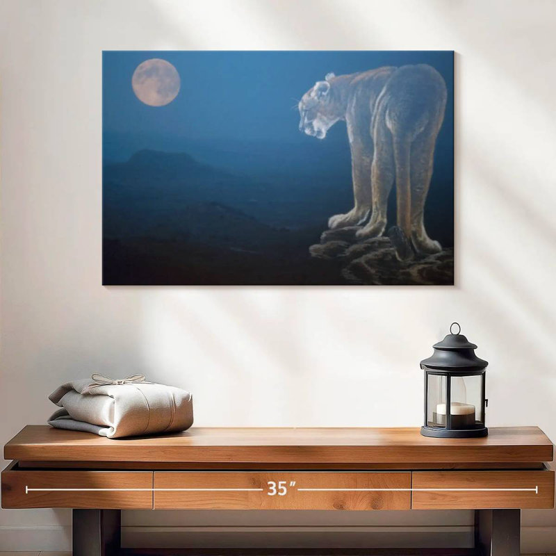 Cougar Scène de nuit, H 16 po x l 24 po