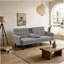 Canapé-lit de 72 po - Dossier convertible pliant en lit double avec porte-gobelet et table rabattable - Canapé en lin peu encombrant pour petits espaces - Assemblage facile, gris-1258387723