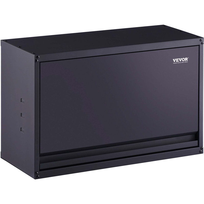 Armoire de rangement en métal, capacité de charge de 120 lb par tablette, armoire de garage en acier thermolaqué de 20 po de hauteur avec tablette réglable, porte verrouillable et porte ouverte
