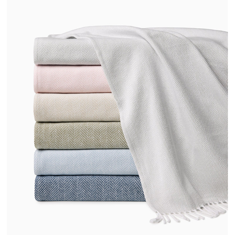 Celine Throw Blanket, White/Sand