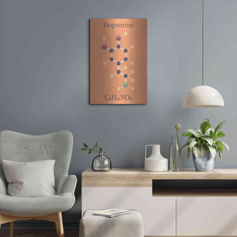 «Peace Or Dopamine Molecule I», art mural en métal, H 24 po x l 16 po