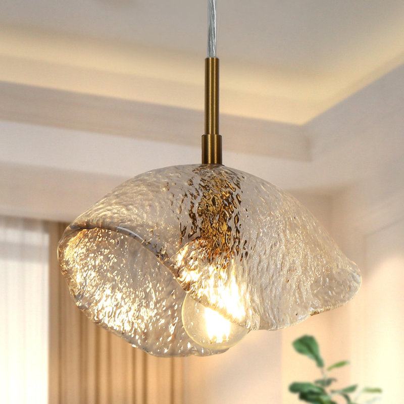 Jailia 1 - Light Unique Mini Pendant Light Glass Shade: 4.7'' H X 8.4'' W X 4'' D