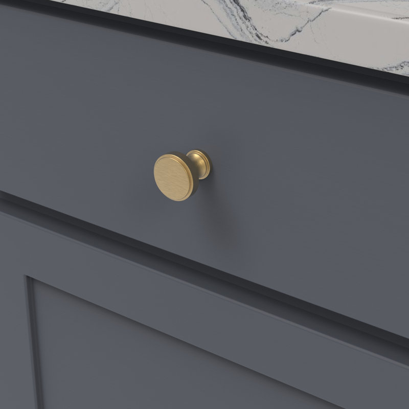 Poignée ronde de la collection Brownstone - Poignée d'armoire de 1-1 / 4 po de diamètre en laiton doré brossé - Quincaillerie transitionnelle pour tiroirs et armoires
