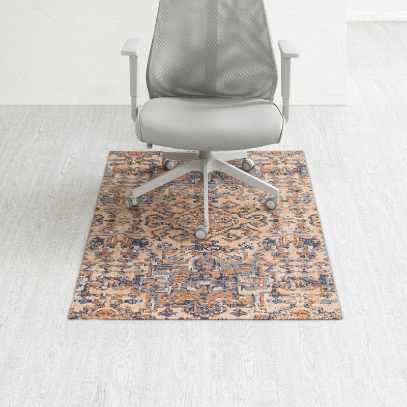 Tapis de chaise de bureau en jacquard de polyester avec support antidérapant Anji, H 0,5 po x l 40 po x P 54 po